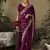 Dark purple colour tissue silk embroidered saree with blouse