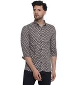 sanganeri printed shirt for men (grey)
