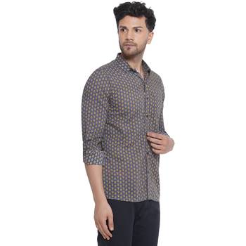 sanganeri printed shirt for men (grey) 2