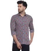 sanganeri printed shirt for men (grey)