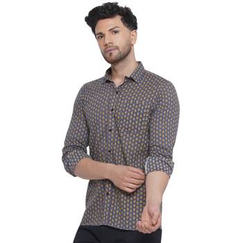 sanganeri printed shirt for men (grey) 3