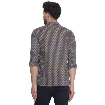 sanganeri printed shirt for men (grey) 4
