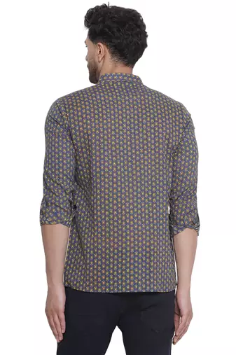 sanganeri printed shirt for men (grey)