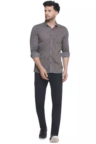 sanganeri printed shirt for men (grey)
