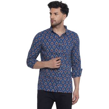 sanganeri printed shirt for men (blue) 1