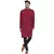 solid cotton long kurta for men (maroon)
