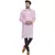 solid cotton long kurta for men (pink)