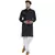 solid cotton long kurta for men (black)
