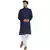solid cotton long kurta for men (blue)