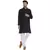 solid cotton long kurta for men (black)