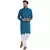 solid rayon long kurta for men (turquoise)
