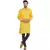 solid rayon long kurta for men (yellow)