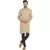 solid rayon long kurta for men (beige)