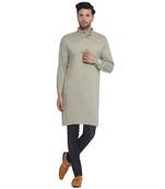 solid rayon long kurta for men (Pastel Green)