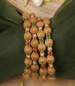 Yellow Gold Plated Bangles Set of 4