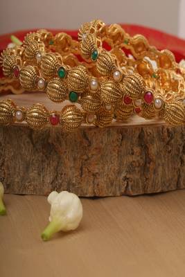 Yellow Gold Plated Bangles Set of 4 5