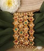 Traditional Flower Shaped Bangles Set Of 4