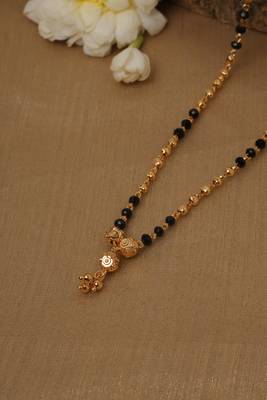 Black and Yellow Gold Plated Mangalsutra 1