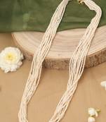 White Pearl Necklace with Small Bead Accents