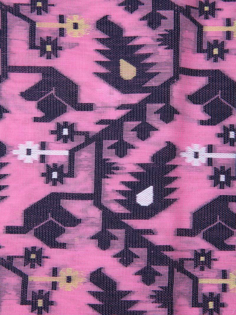 Pinkloom Women'S Pink Hand_Woven Soft Cotton Jamdani-Sarees Without Blouse Piece