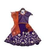 Blue Floral Embroidered satin Lehenga