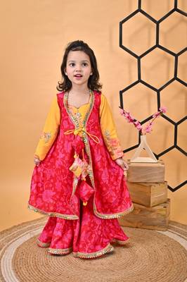 Yellow Kurti Red sharara set 1