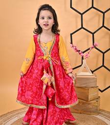 Yellow Kurti Red sharara set