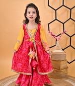 Yellow Kurti Red sharara set