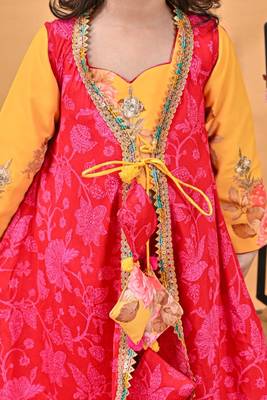 Yellow Kurti Red sharara set 5