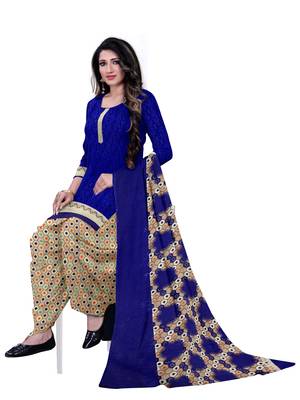 Unstitched crepe salwar suit material printed 3