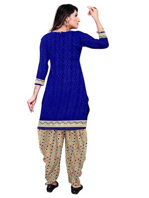 Unstitched crepe salwar suit material printed 4
