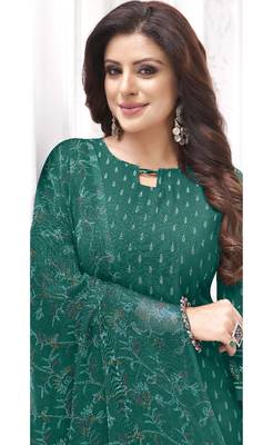 Unstitched crepe salwar suit material printed 3