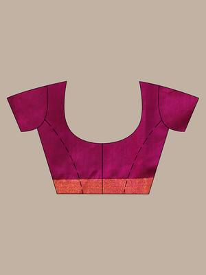 Purple cotton saree with woven designs and zari border 5