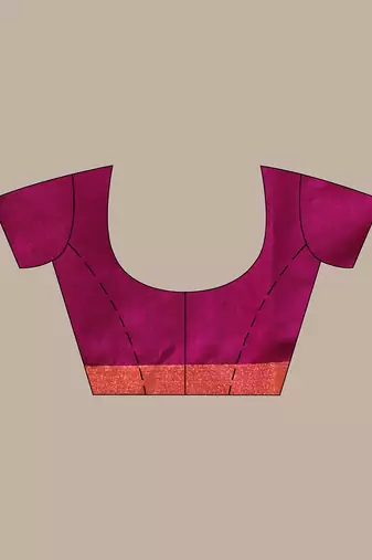 Purple cotton saree with woven designs and zari border