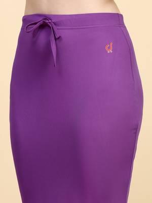 Trendmalls Women's Plain Purple Cotton Petticoat Skirts Saree Silhouette Shape Wear Dress 5
