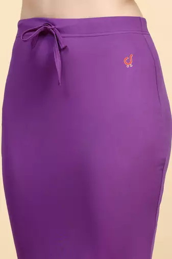 Trendmalls Women's Plain Purple Cotton Petticoat Skirts Saree Silhouette Shape Wear Dress