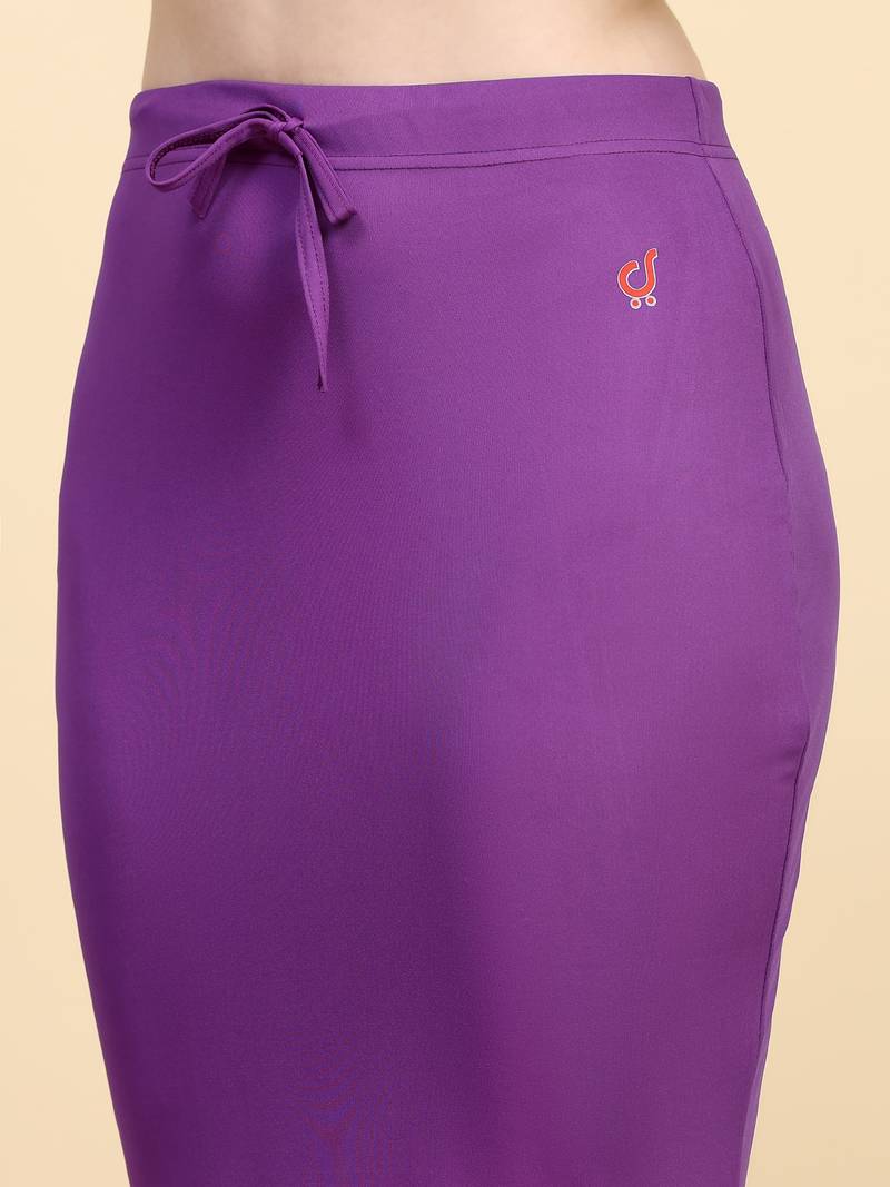 Women's Plain Purple Cotton Petticoat Skirts Saree Silhouette Shape Wear Dress
