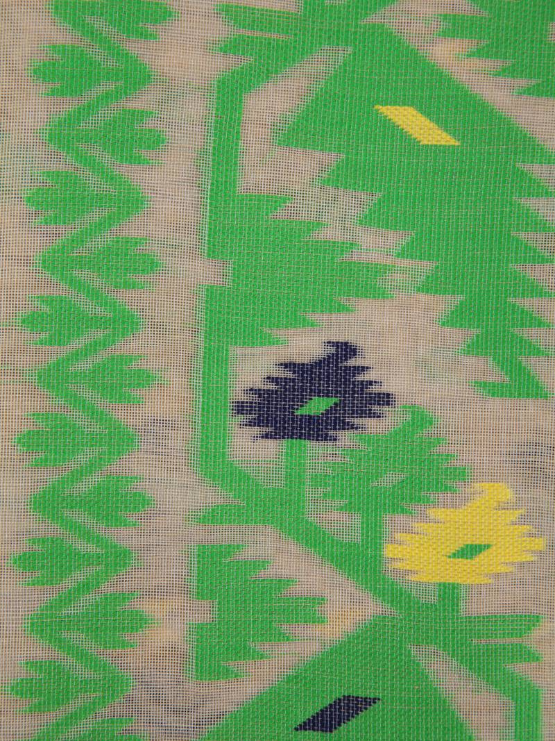 Pinkloom Women'S Beige Hand_Woven Cotton Jamdani Saree Without Blouse