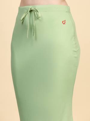 Trendmalls Women's Plain Green Cotton Petticoat Skirts Saree Silhouette Shape Wear Dress 6