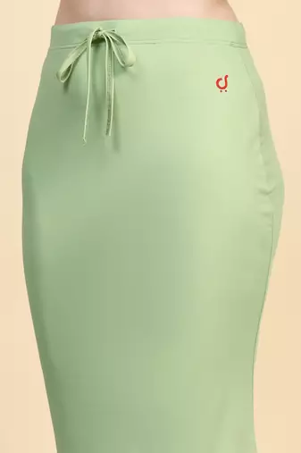 Trendmalls Women's Plain Green Cotton Petticoat Skirts Saree Silhouette Shape Wear Dress