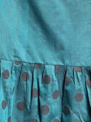 Teal pure cotton ruffle saree 4