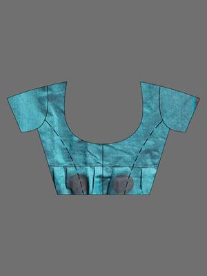 Teal pure cotton ruffle saree 5