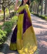 Wine Soft Silk Floral Border Contrast Zari Woven Saree