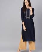 Blue yoke design kurta