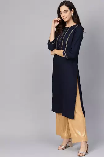 Blue yoke design kurta