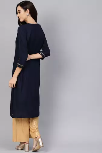 Blue yoke design kurta