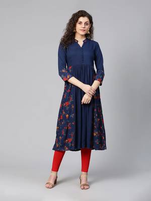 Blue floral ethnic kurta 1