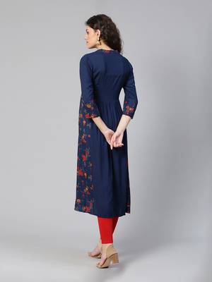 Blue floral ethnic kurta 2