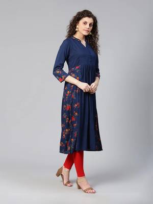 Blue floral ethnic kurta 4