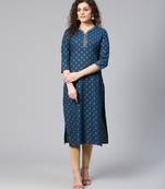 Indigo blue ethnic straight kurta